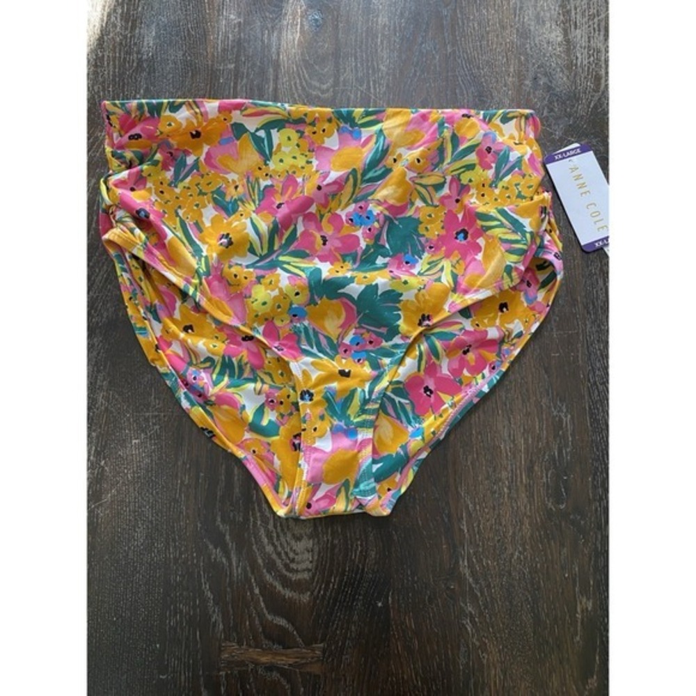 NEW Anne Cole Limited Edition Ladies Convertible High‎ Waist Shirred Swim XXL